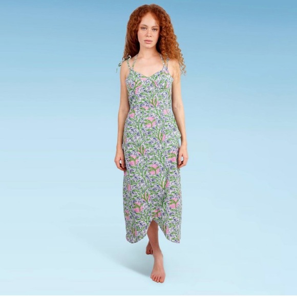 Liberty & Justice Tied Strap Slit Front Cover Up Dress - Picture 1 of 5